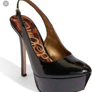 Sam Edelman Novato 10 Black Patent Heels Slingback